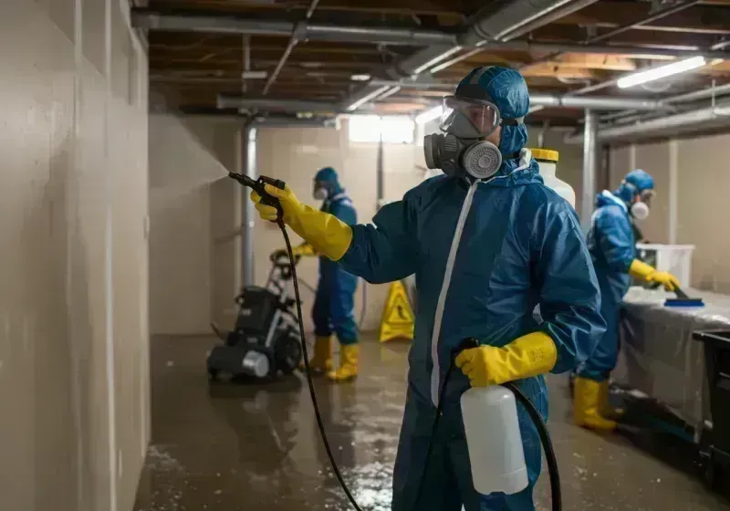 Basement Sanitization and Antimicrobial Treatment process in Hanley Hills, MO