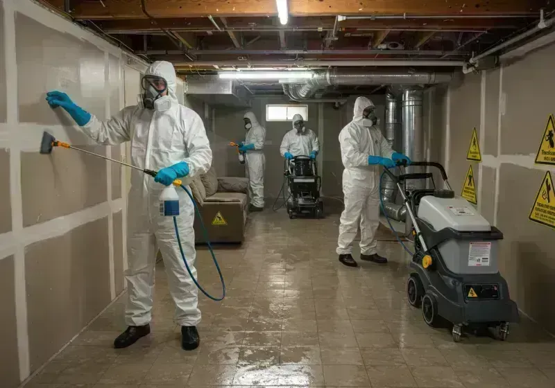 Basement Moisture Removal and Structural Drying process in Hanley Hills, MO